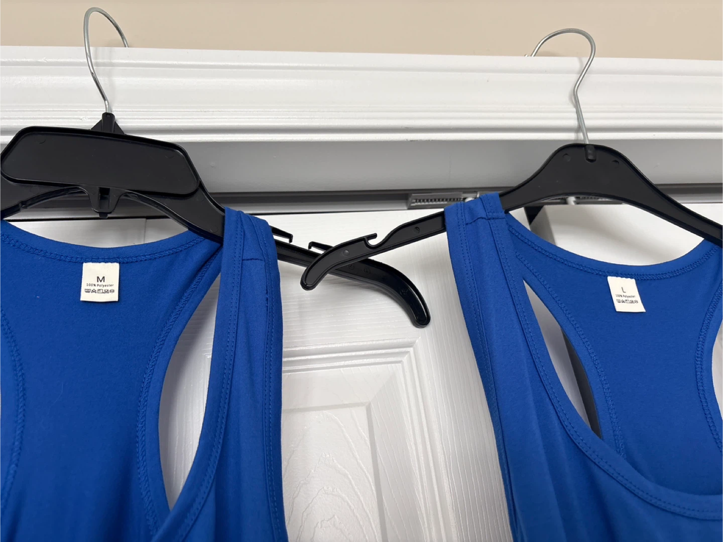 2 NEW  Blue Racerback Tank Tops - Size M & L - photo 2