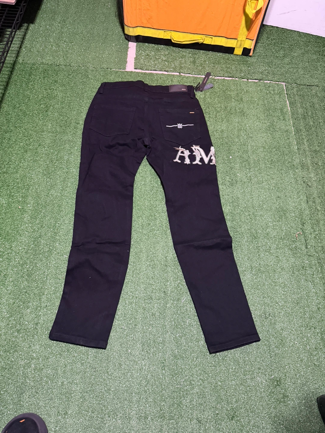 Amiri Black Distressed Logo Jeans - photo 2