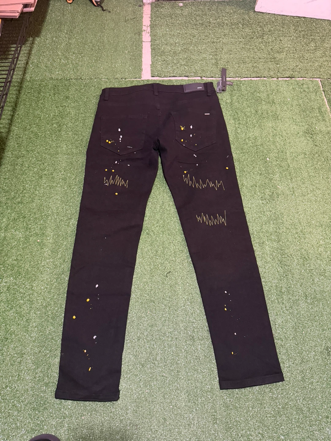 AMIRI Black Paint Splatter Patchwork Jeans - photo 2