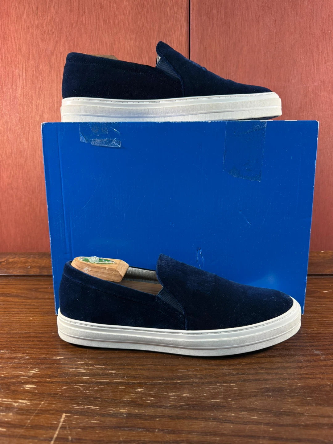 Nine West Womens NWONOSHA Velvet Navy Slip on Sneaker  Size 10M - photo 2