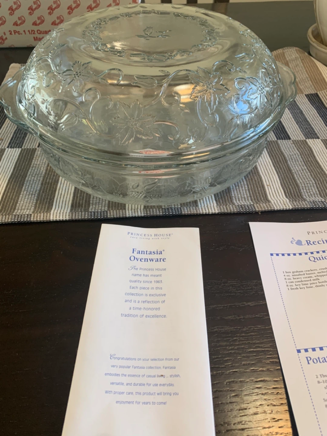 Princess House Fantasia 2 Pc. 1 1/2 Quart Casserole Dish - photo 2