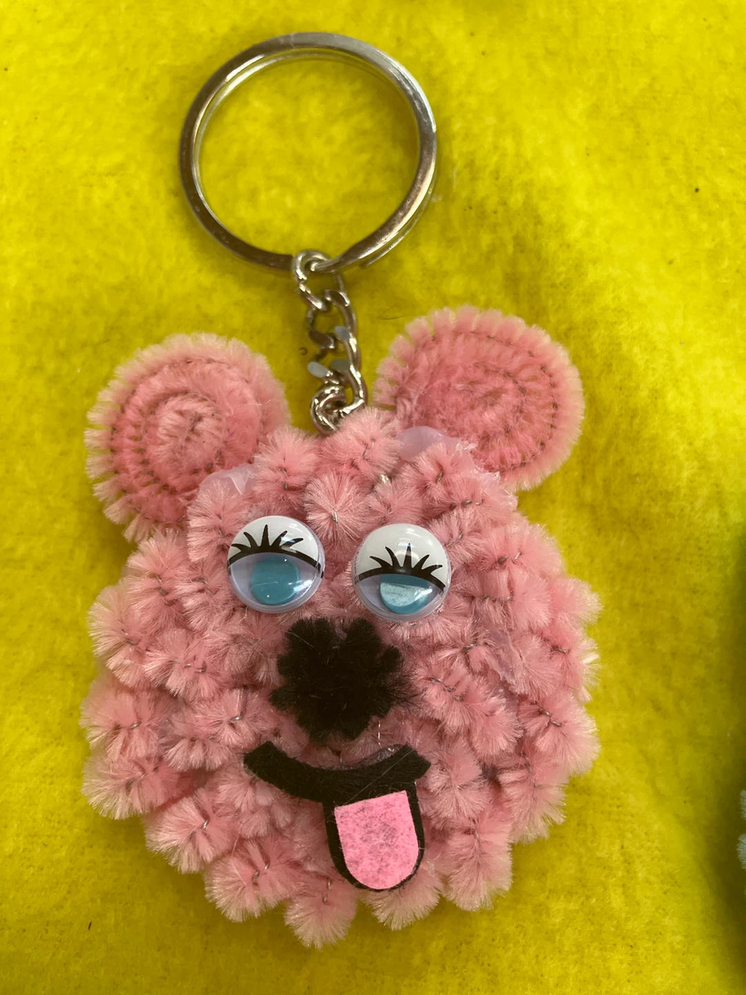 Cute Fluffy Animal Keychains - Pink and Blue - photo 3
