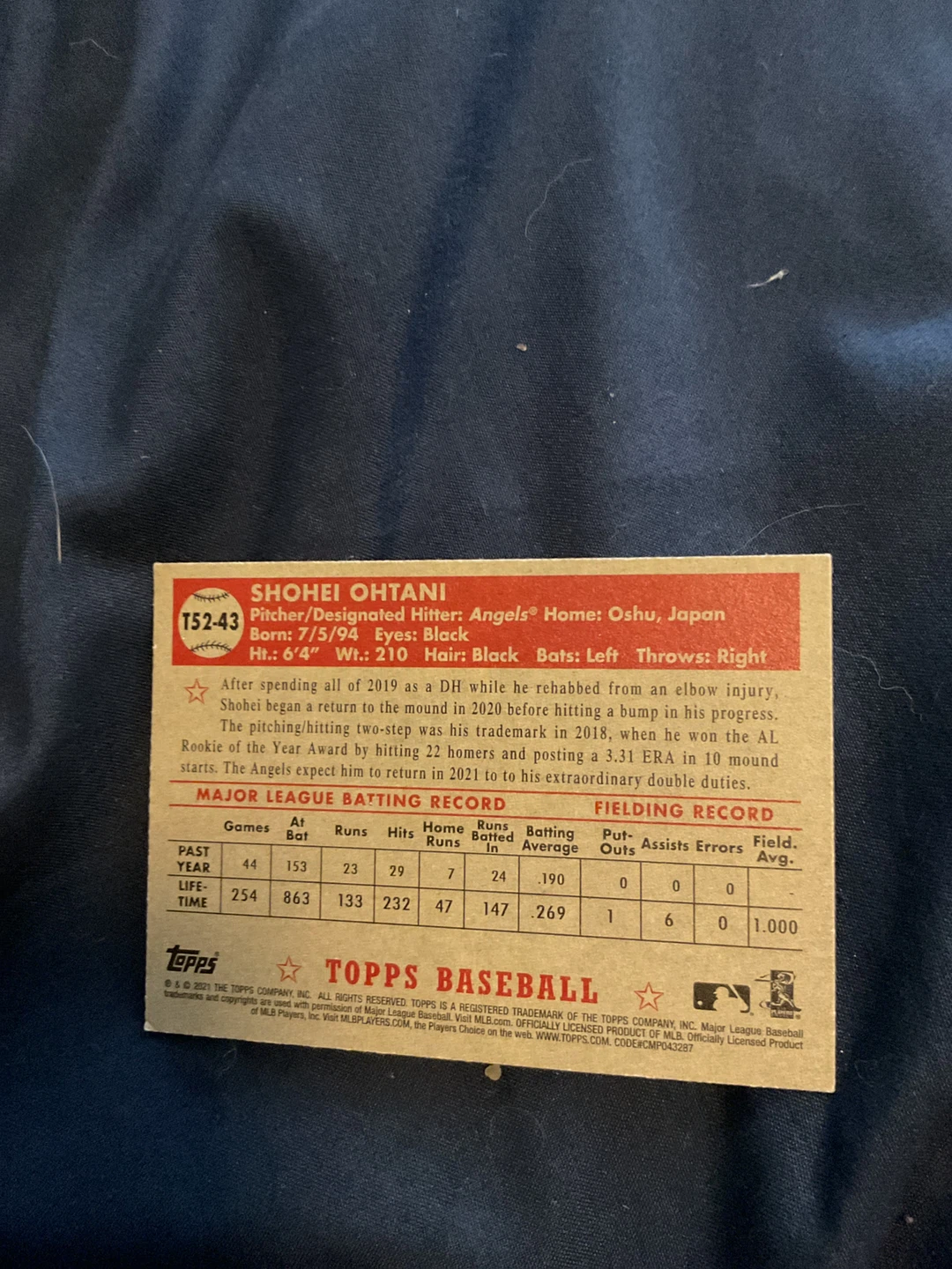 Shohei Ohtani & Rhys Hoskins 2021 Topps Baseball Cards - photo 2