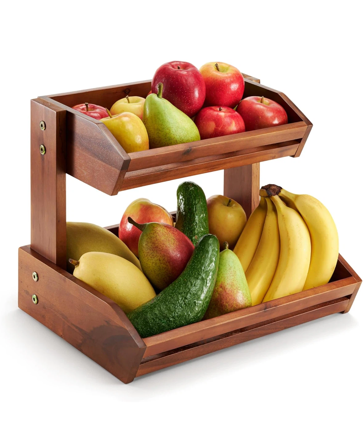 2-Tier Wooden Fruit Basket