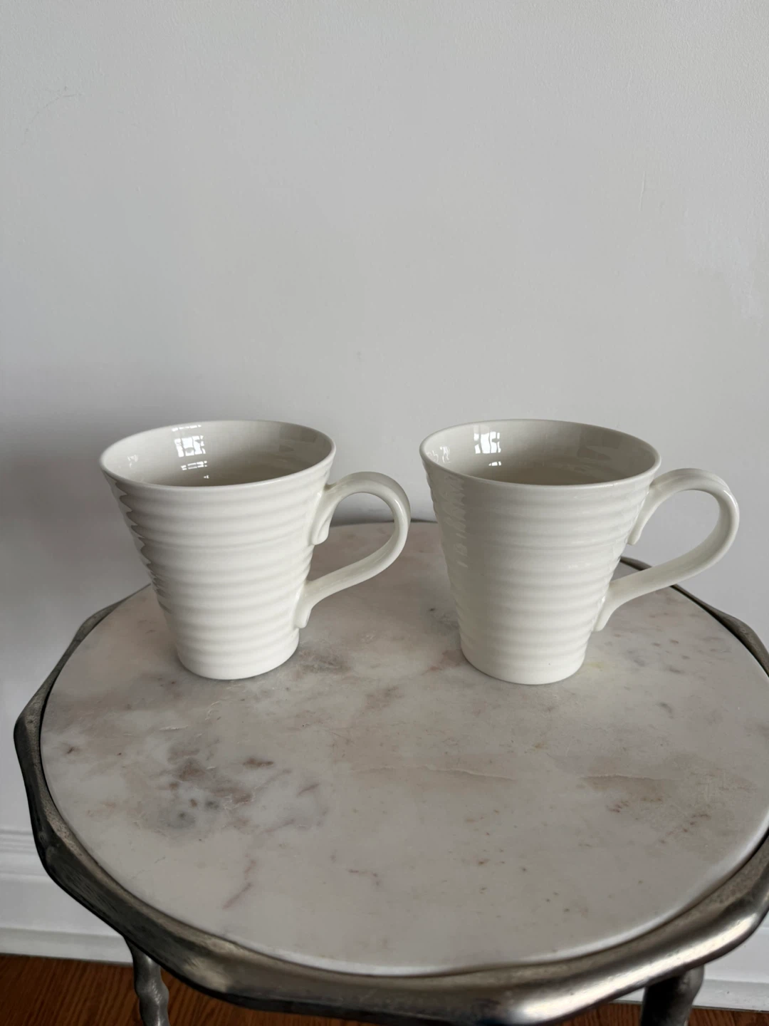 Sophie Conran for Portmeirion White Ribbed Mugs (Set of 2)