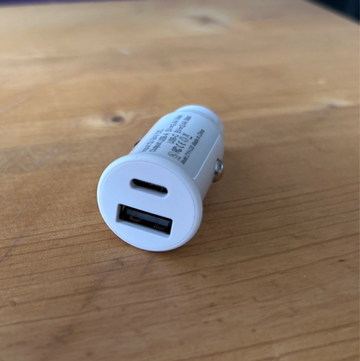 White USB-A + USB-C Car Charger - photo 3