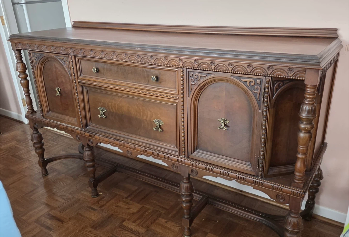 Vintage Solid Wood Hutch & Buffet Set - photo 2