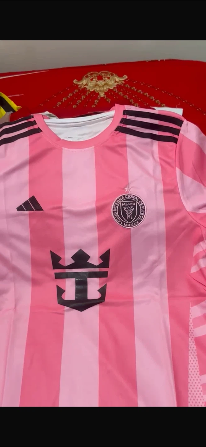Adidas Inter Miami CF Pink Striped Soccer Jersey