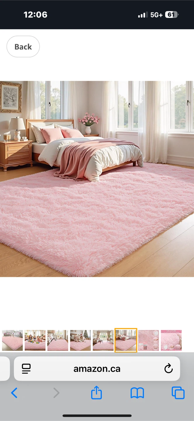 Keeko Washable Fluffy Area Rug-  Pink