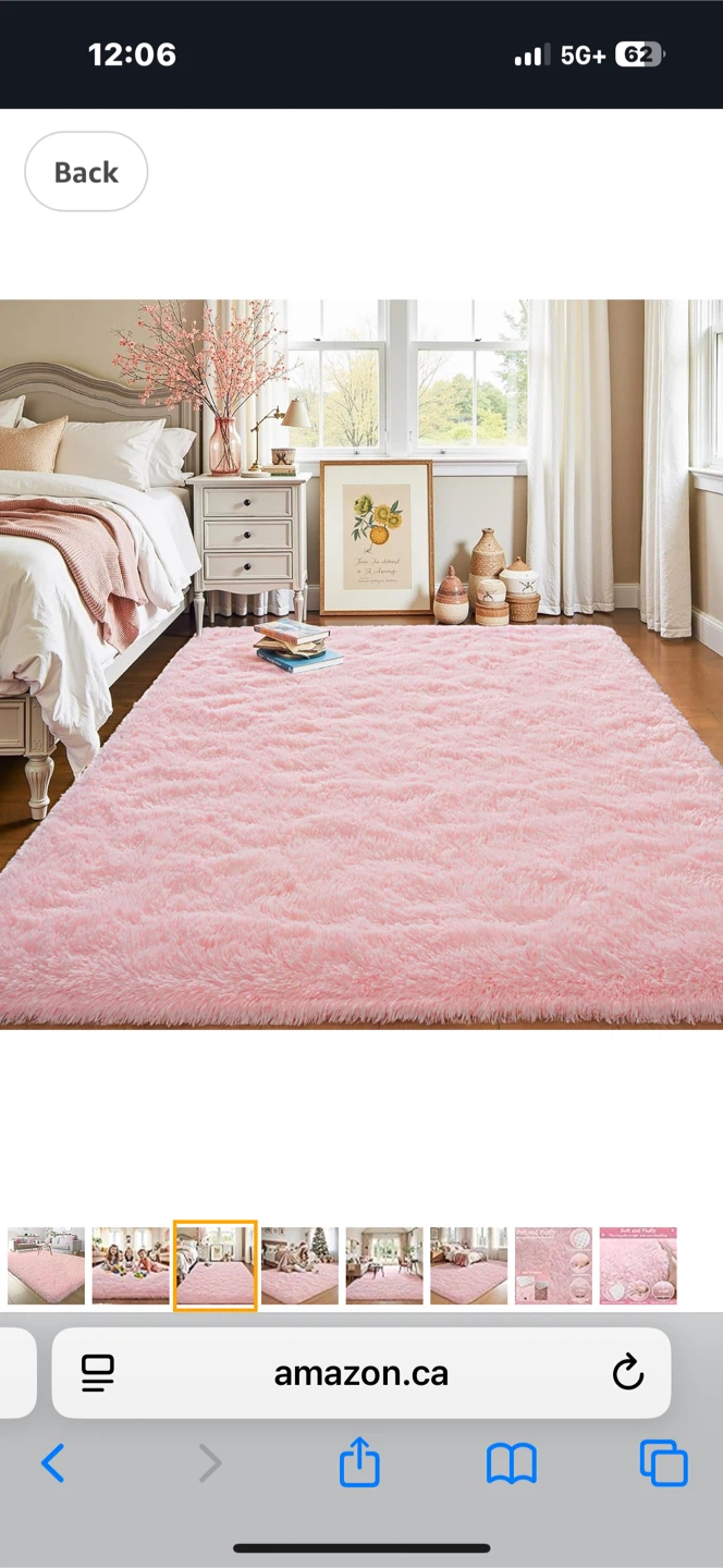 Keeko Washable Fluffy Area Rug-  Pink - photo 3