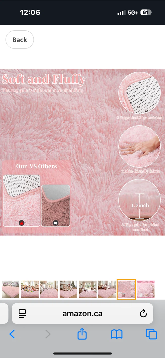 Keeko Washable Fluffy Area Rug-  Pink - photo 5