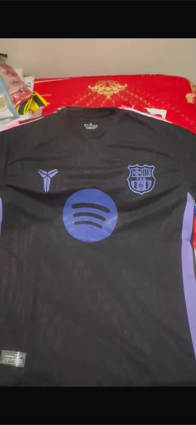 Black Barcelona FC Jersey with Spotify Logo