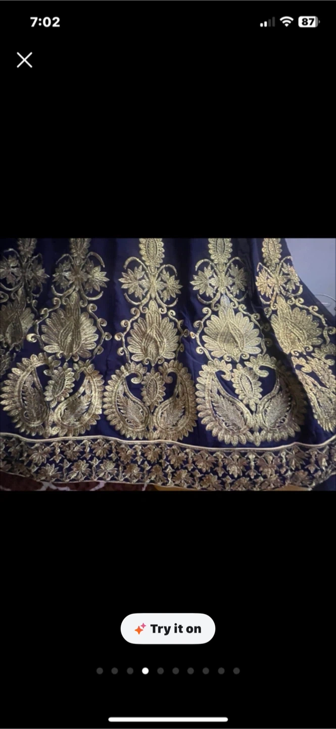 Navy Blue Embroidered Anarkali Suit with Dupatta - photo 4