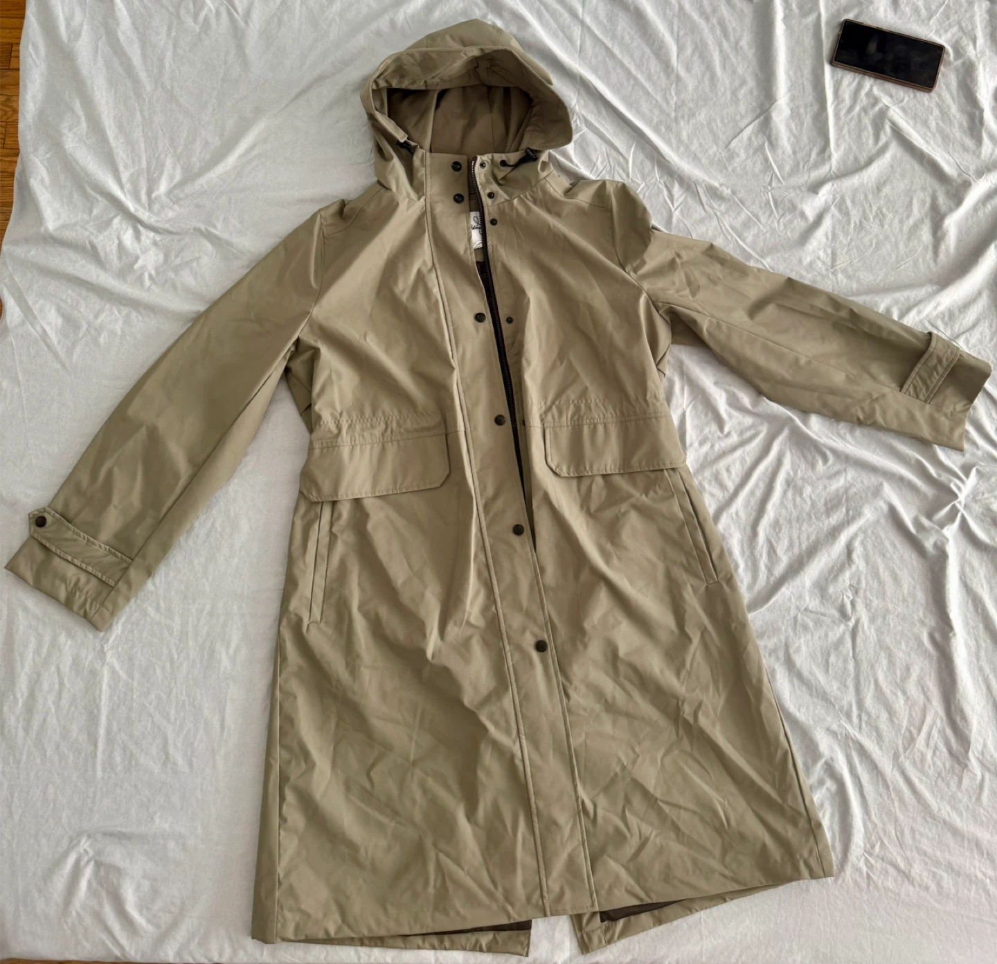 Green Hooded Trench Coat - photo 2