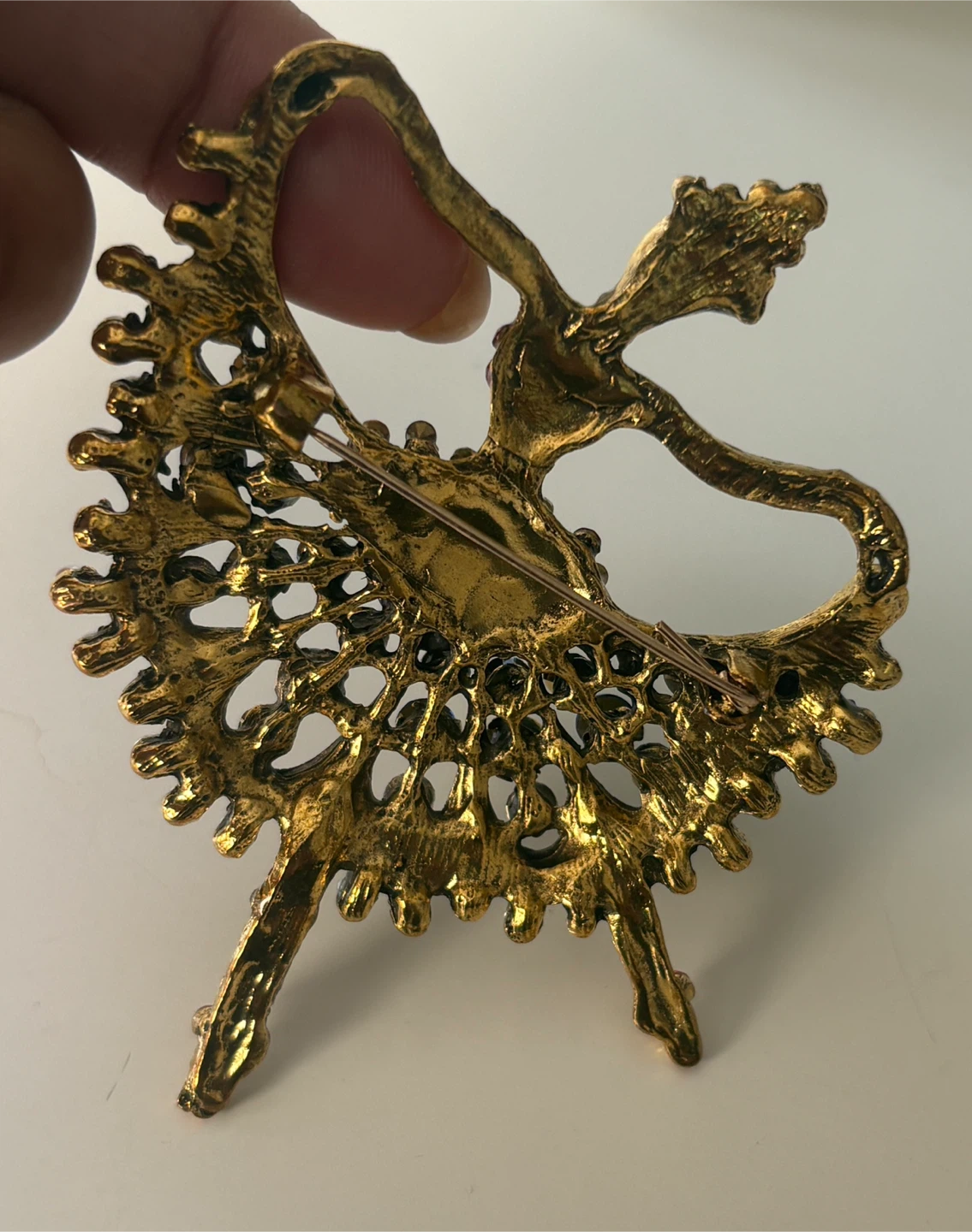 Dazzling Ballerina Brooch with Rhinestones and Pearls - photo 2