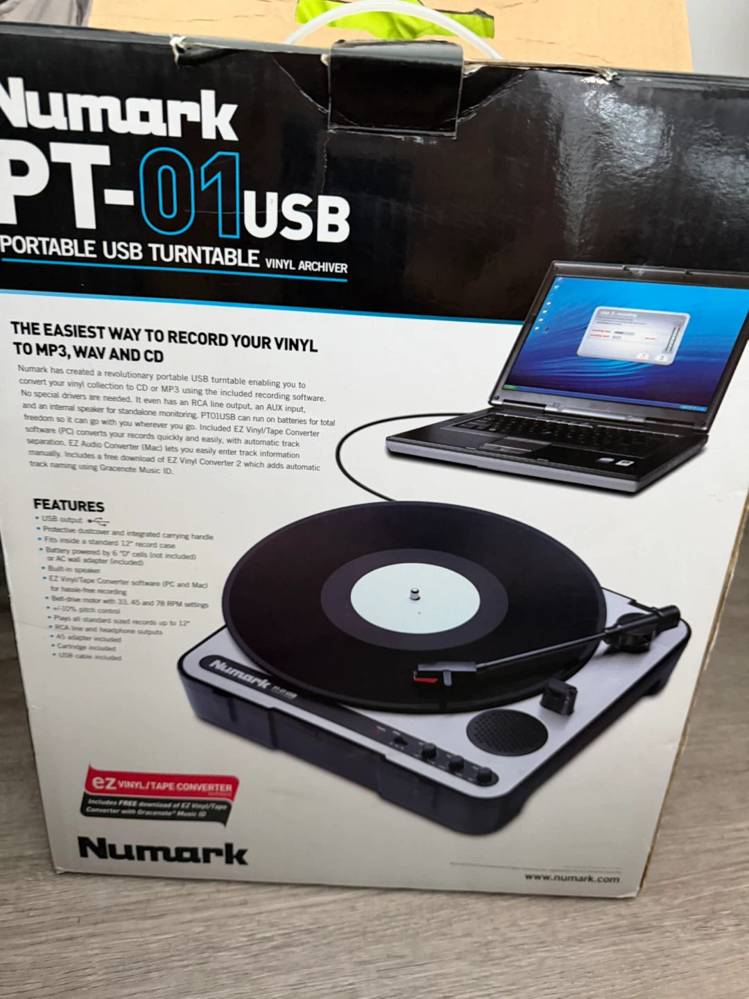 Numark PT-01USB Portable USB Turntable