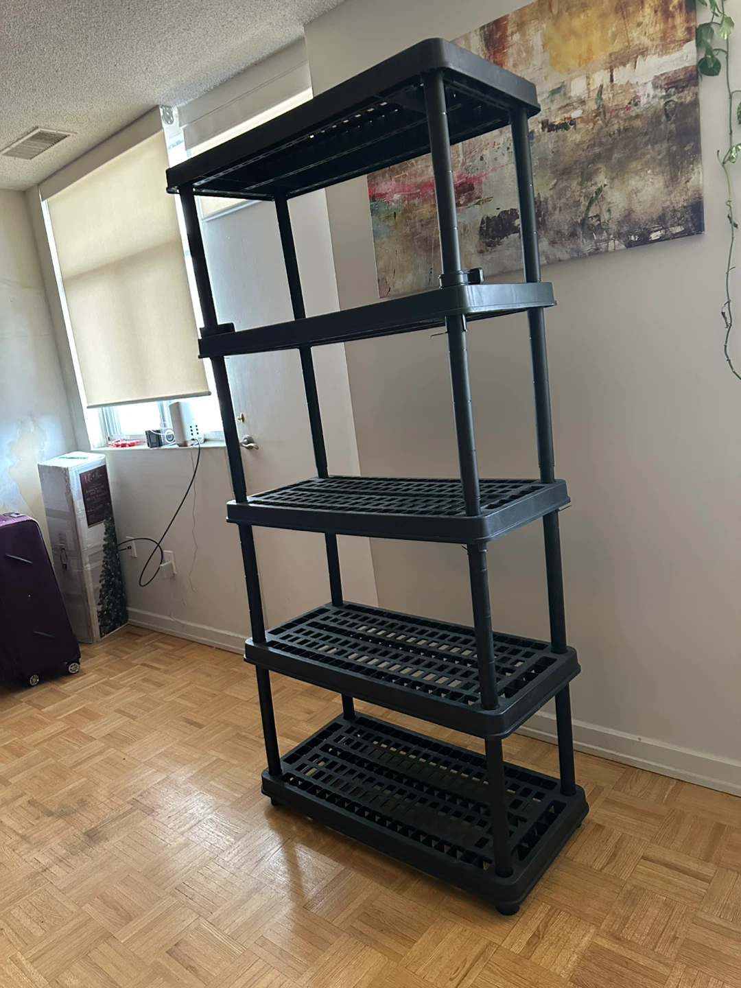 Black 5-Tier Plastic Storage Shelving Unit - photo 3