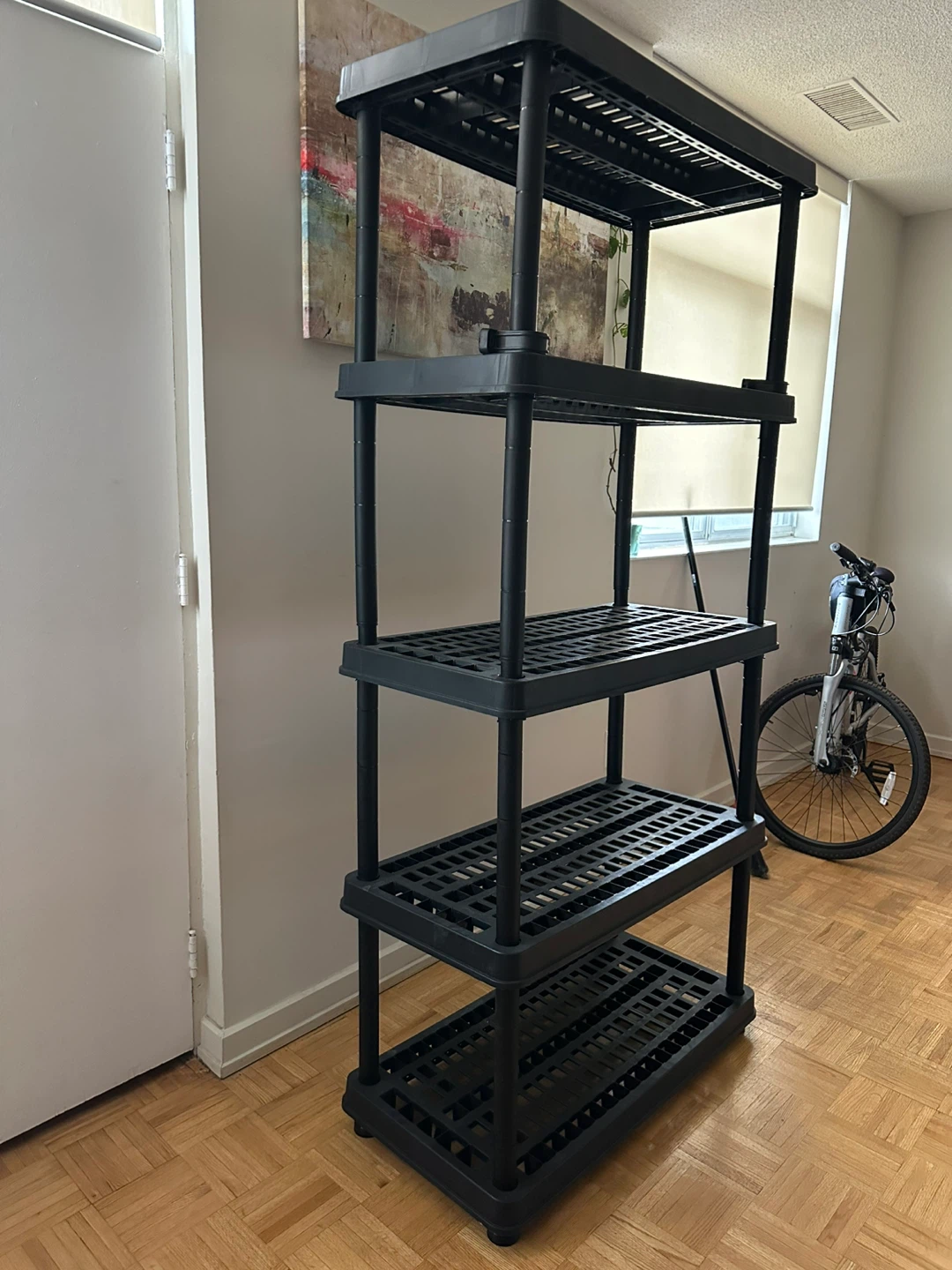 Black 5-Tier Plastic Storage Shelving Unit - photo 2