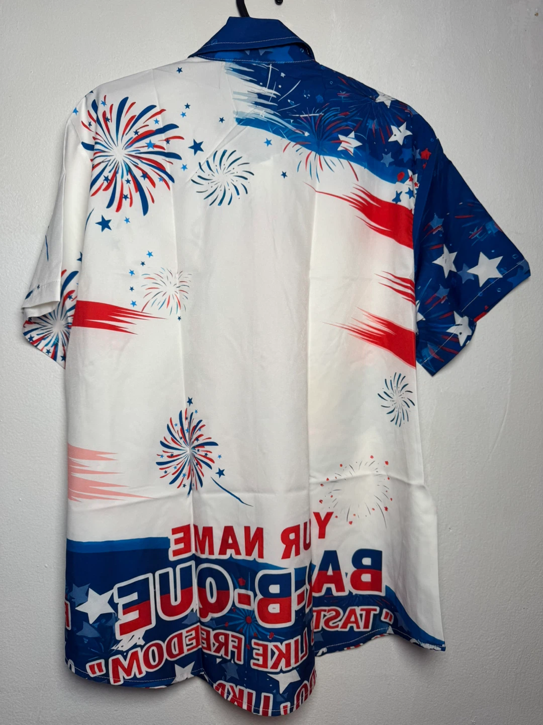 Men's XL Hawaiian Shirt - BBQ Pig & Fireworks Design - photo 2