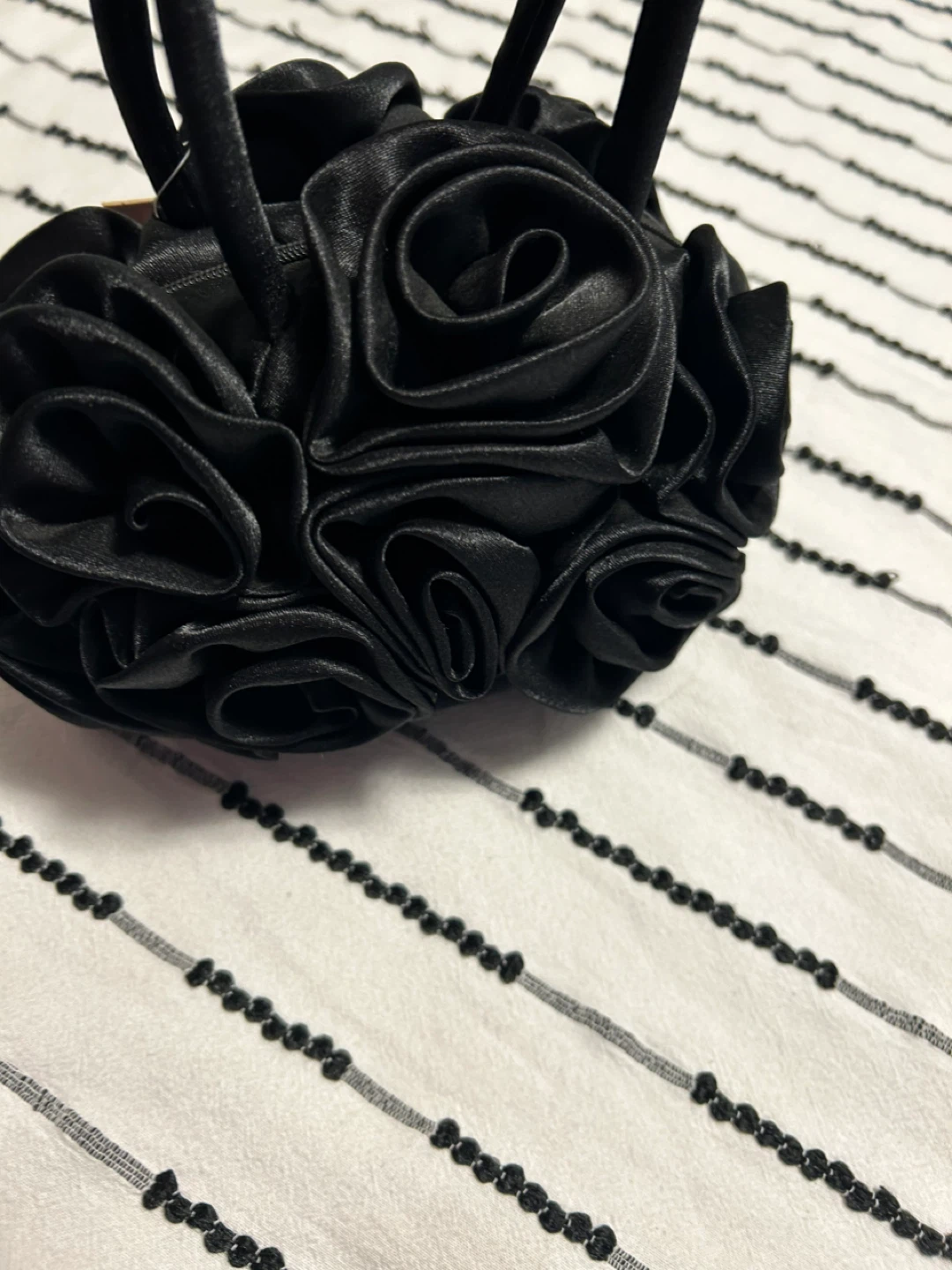 Black Satin Rose Evening Clutch - photo 3