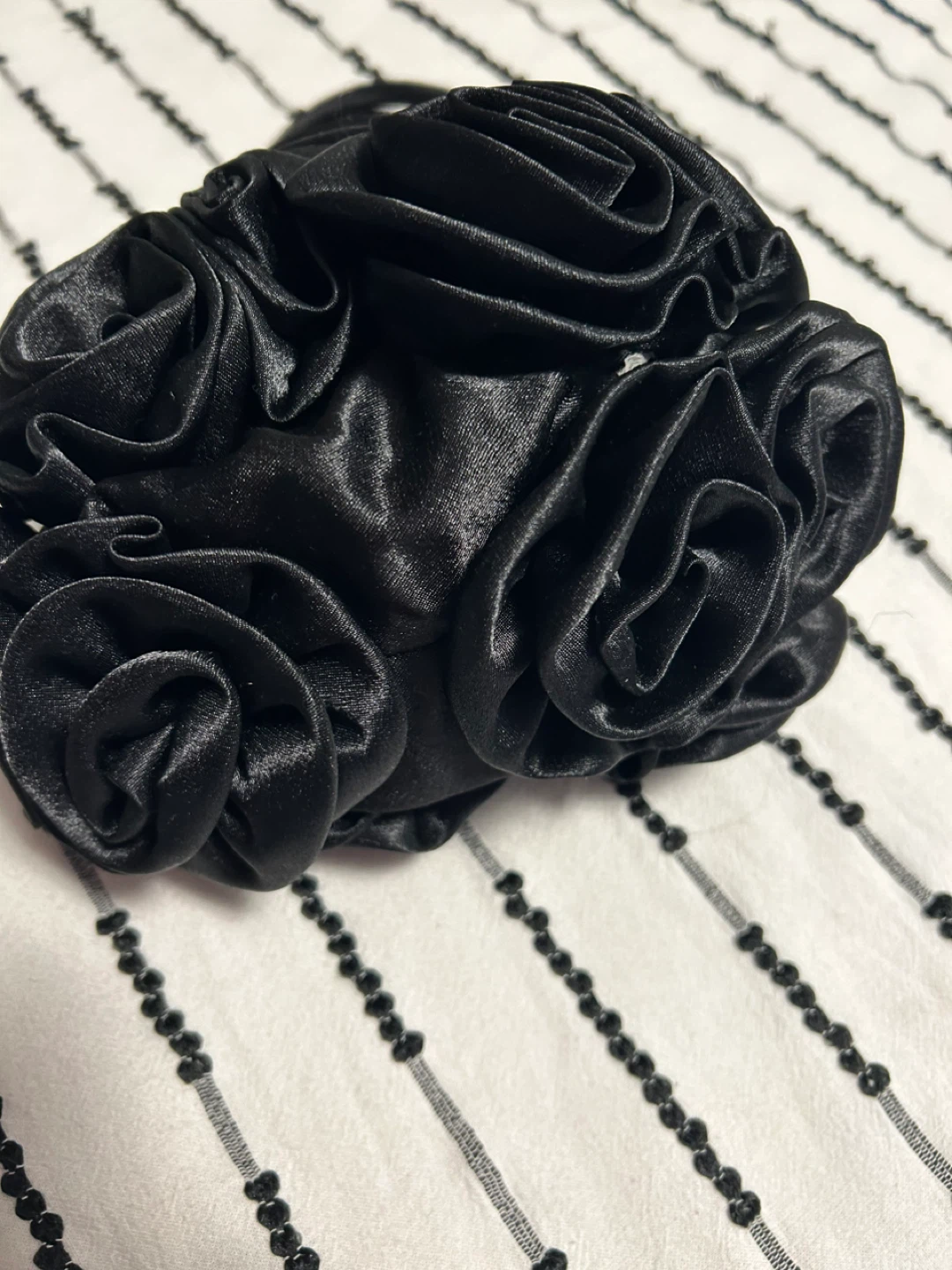 Black Satin Rose Evening Clutch - photo 2