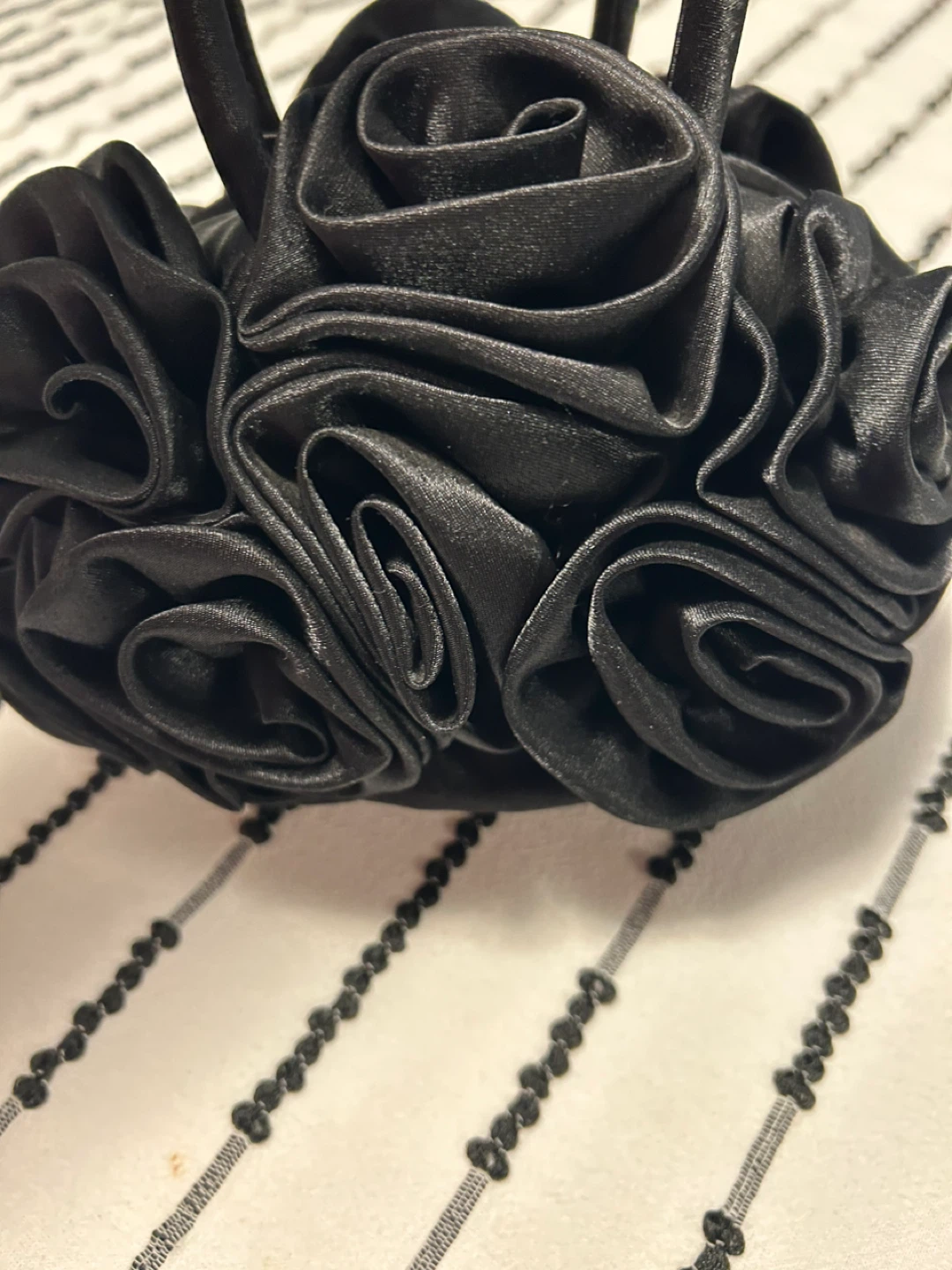 Black Satin Rose Evening Clutch - photo 5