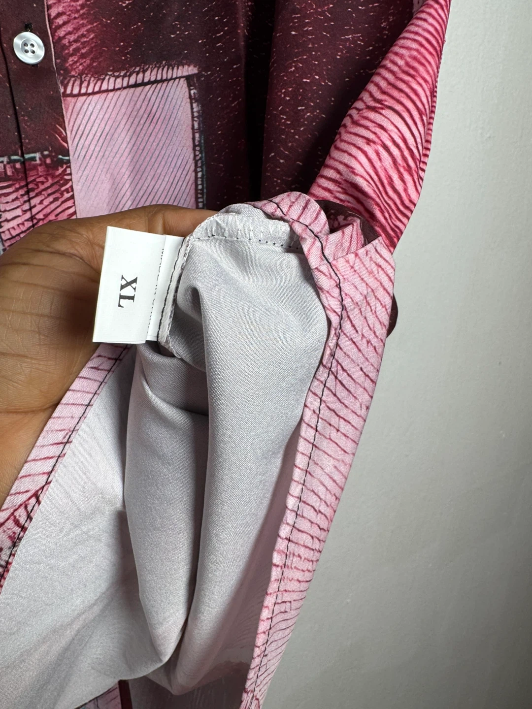 Men's XL Short Sleeve Button-Up Shirt - Abstract Print - photo 3