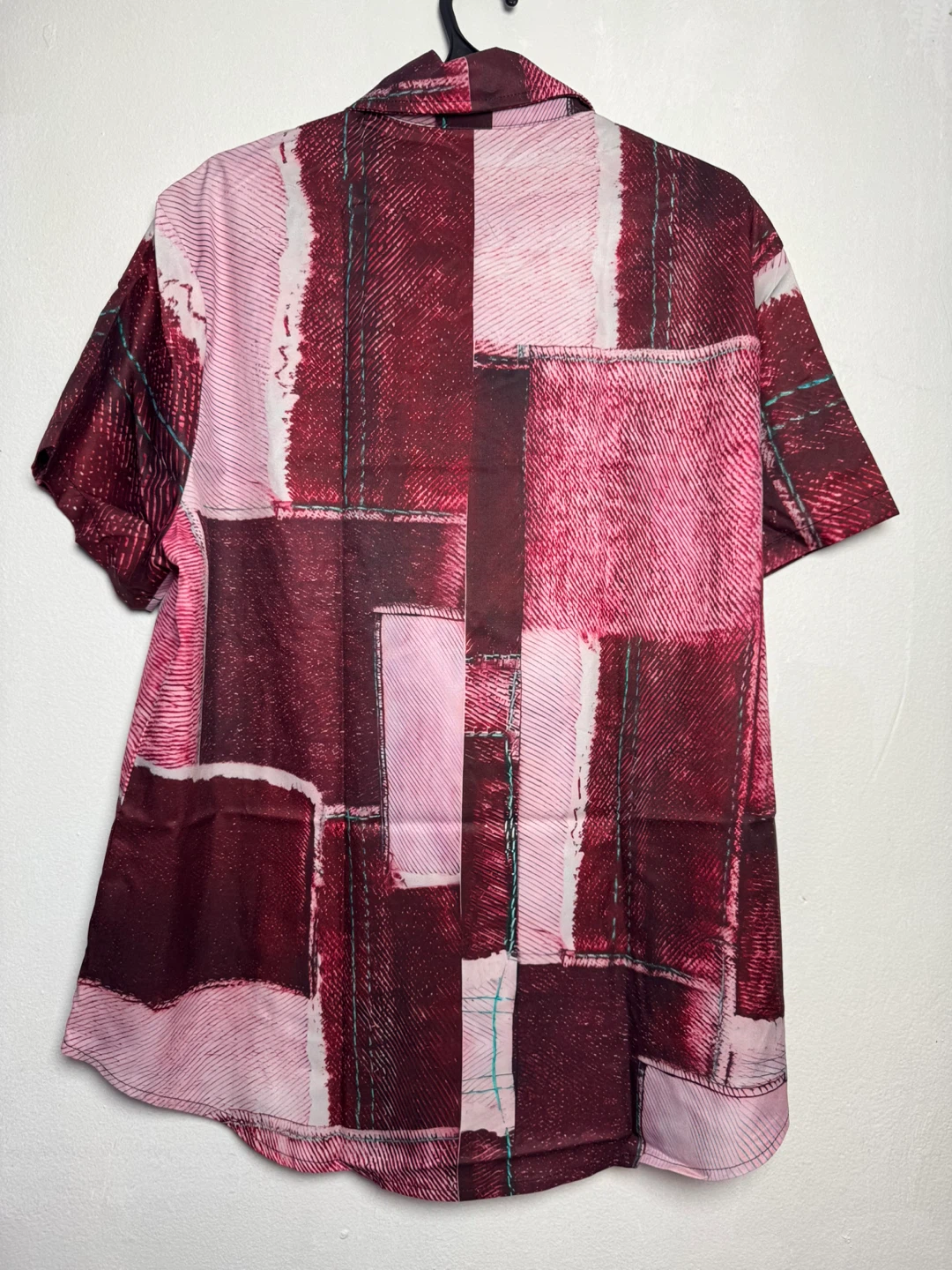 Men's XL Short Sleeve Button-Up Shirt - Abstract Print - photo 2