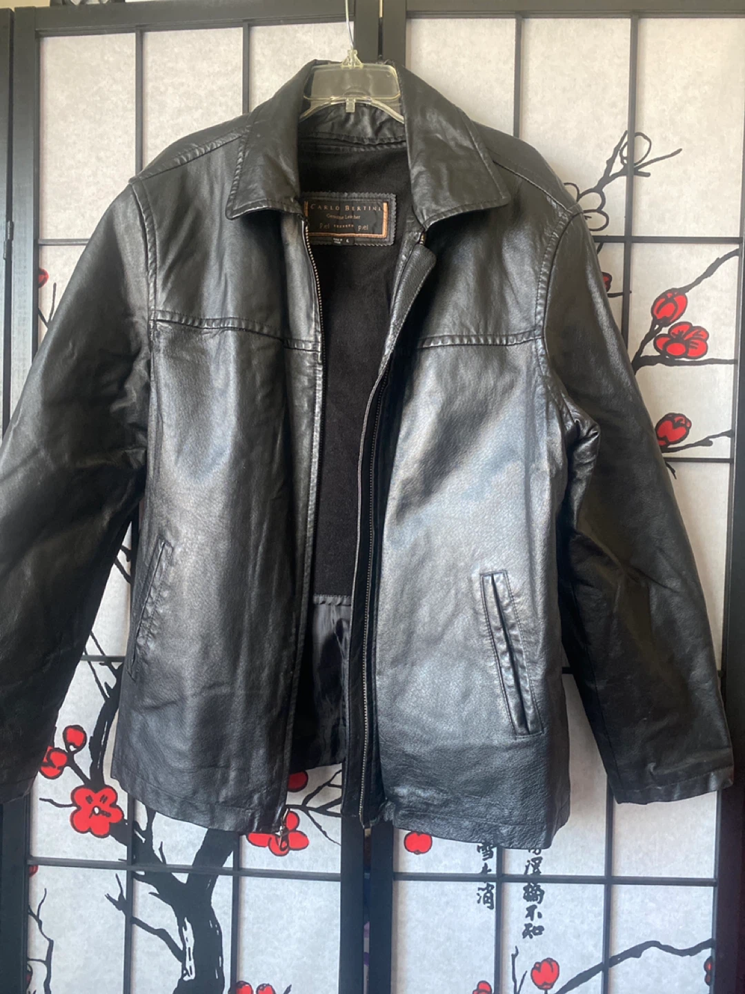 Carlo Bertini Black Leather Jacket - Size L