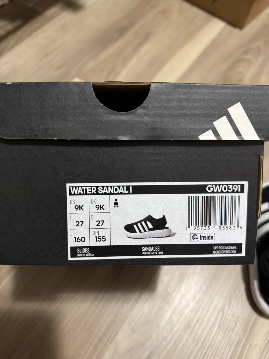 Adidas Kids' Closed-Toe Water Sandals Size 9K - photo 3