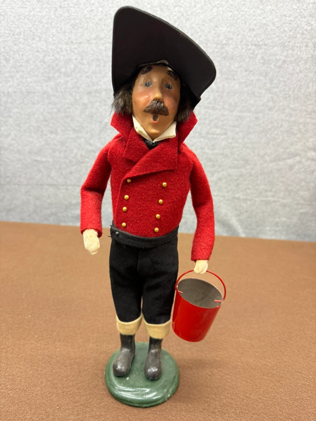 Vintage Bellhop Doll with Bucket and Cane