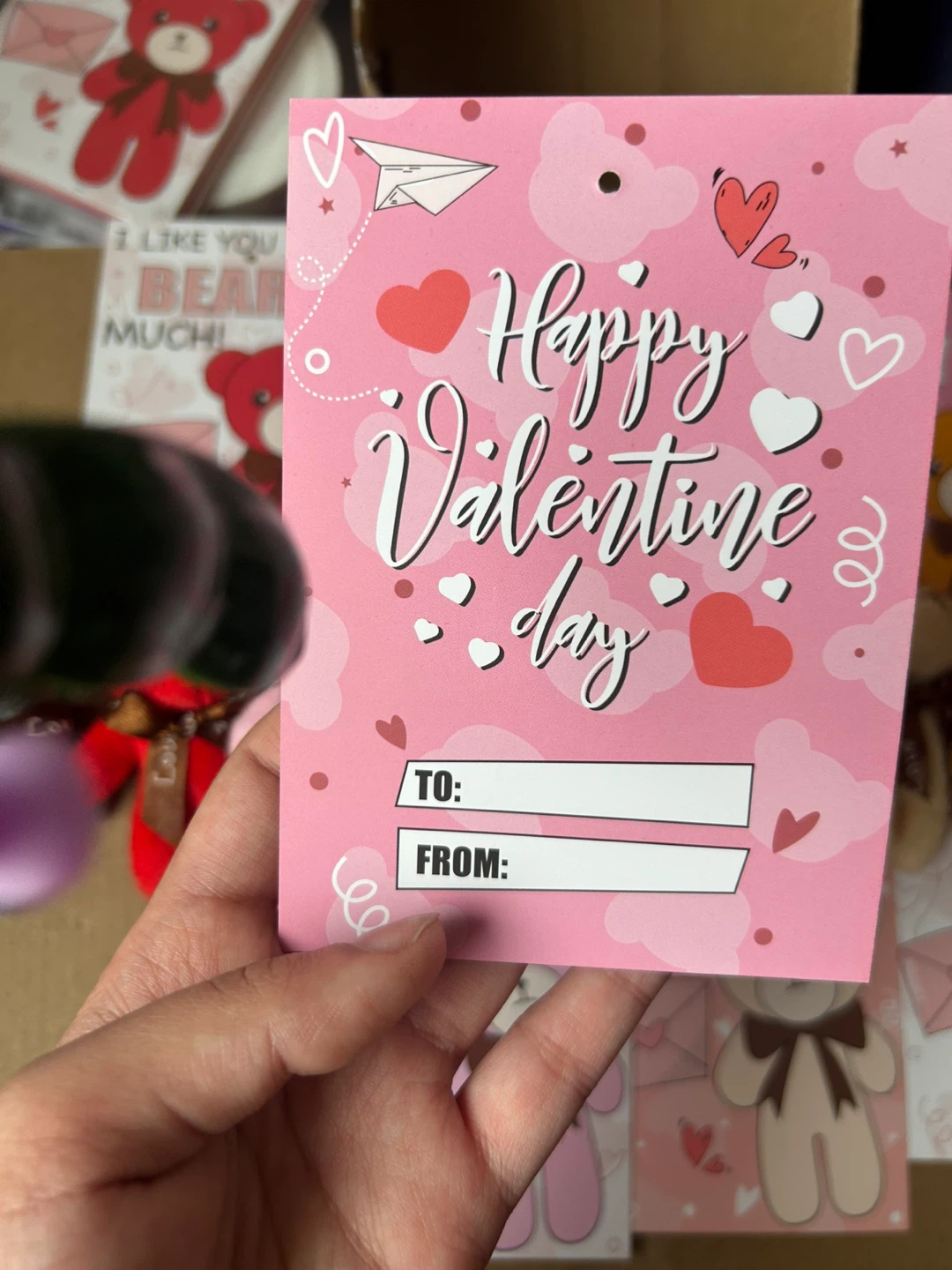 Valentine's Day Teddy Bear Keychains with Cards - photo 3