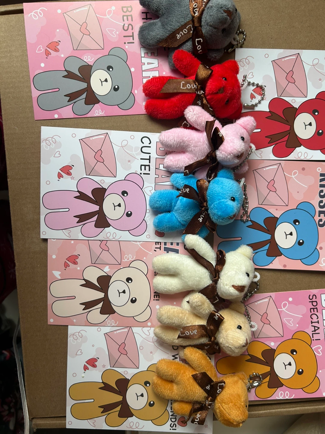 Valentine's Day Teddy Bear Keychains with Cards - photo 2