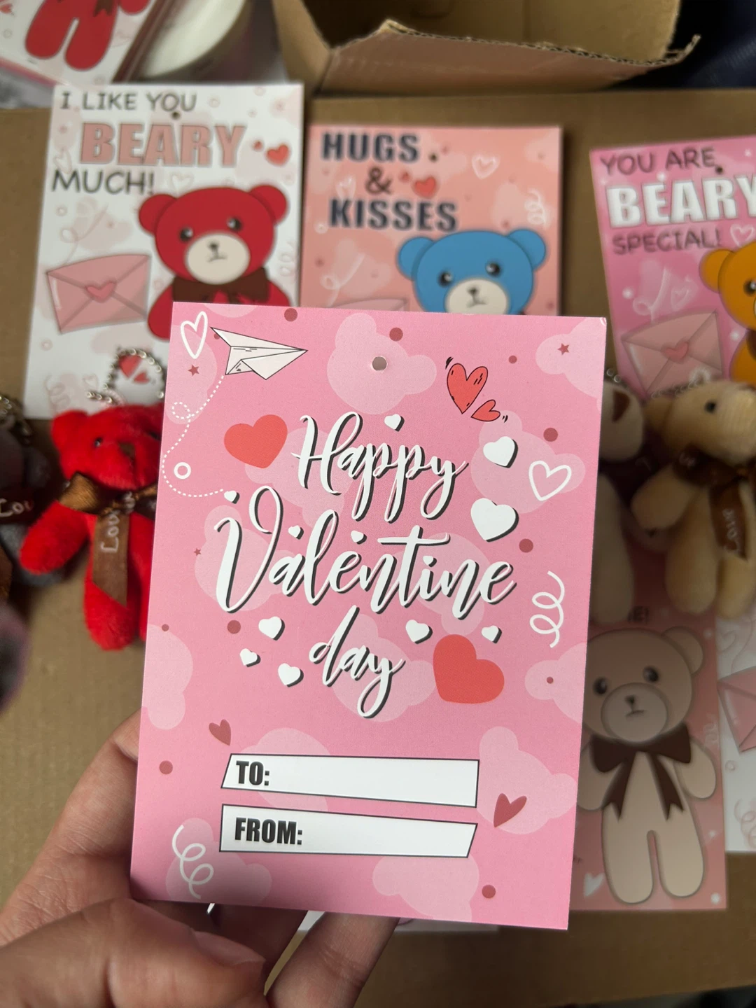 Valentine's Day Teddy Bear Keychains with Cards - photo 4