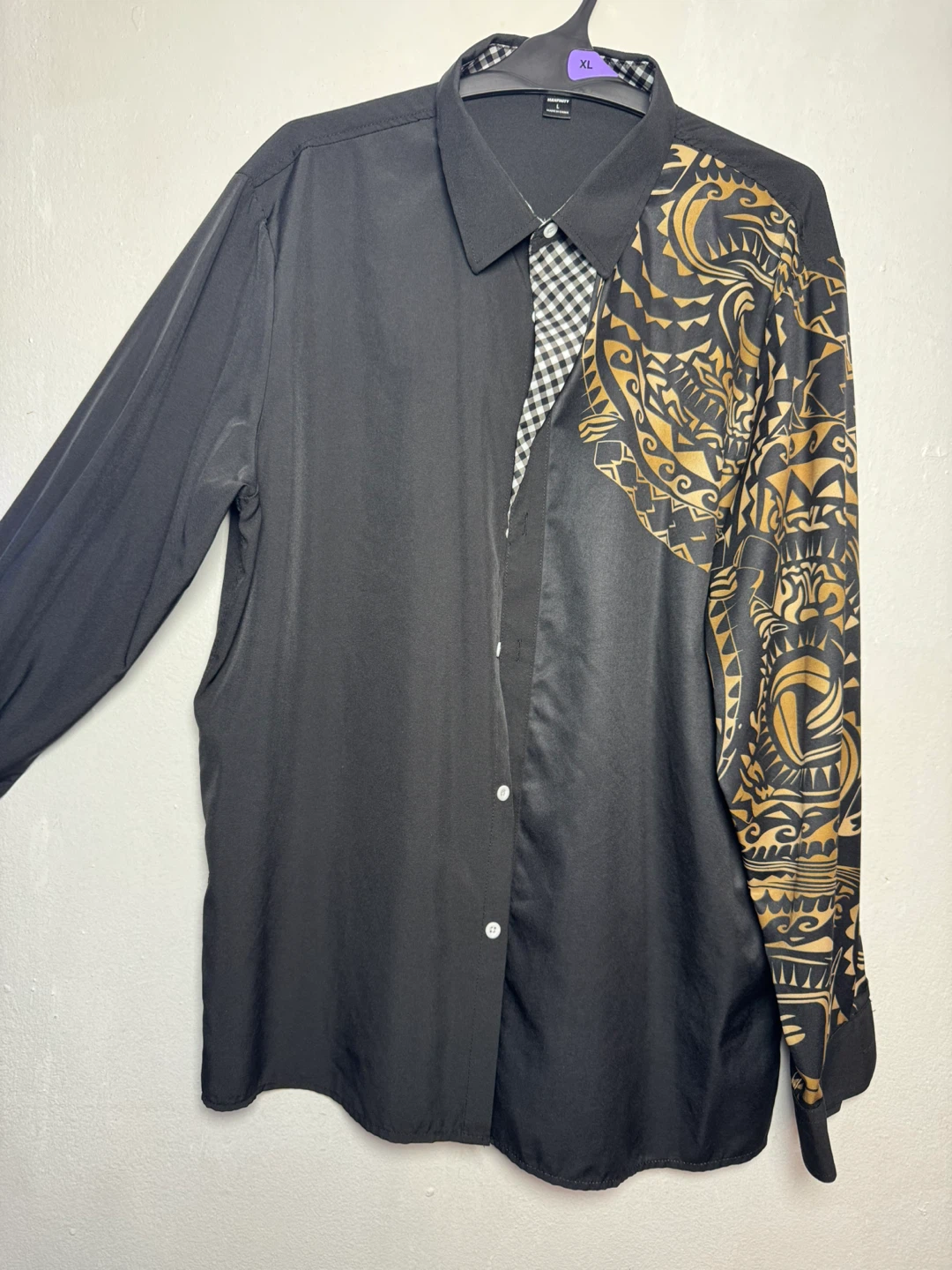 Manfinity Men's Button-Up Shirt - Black, Size L