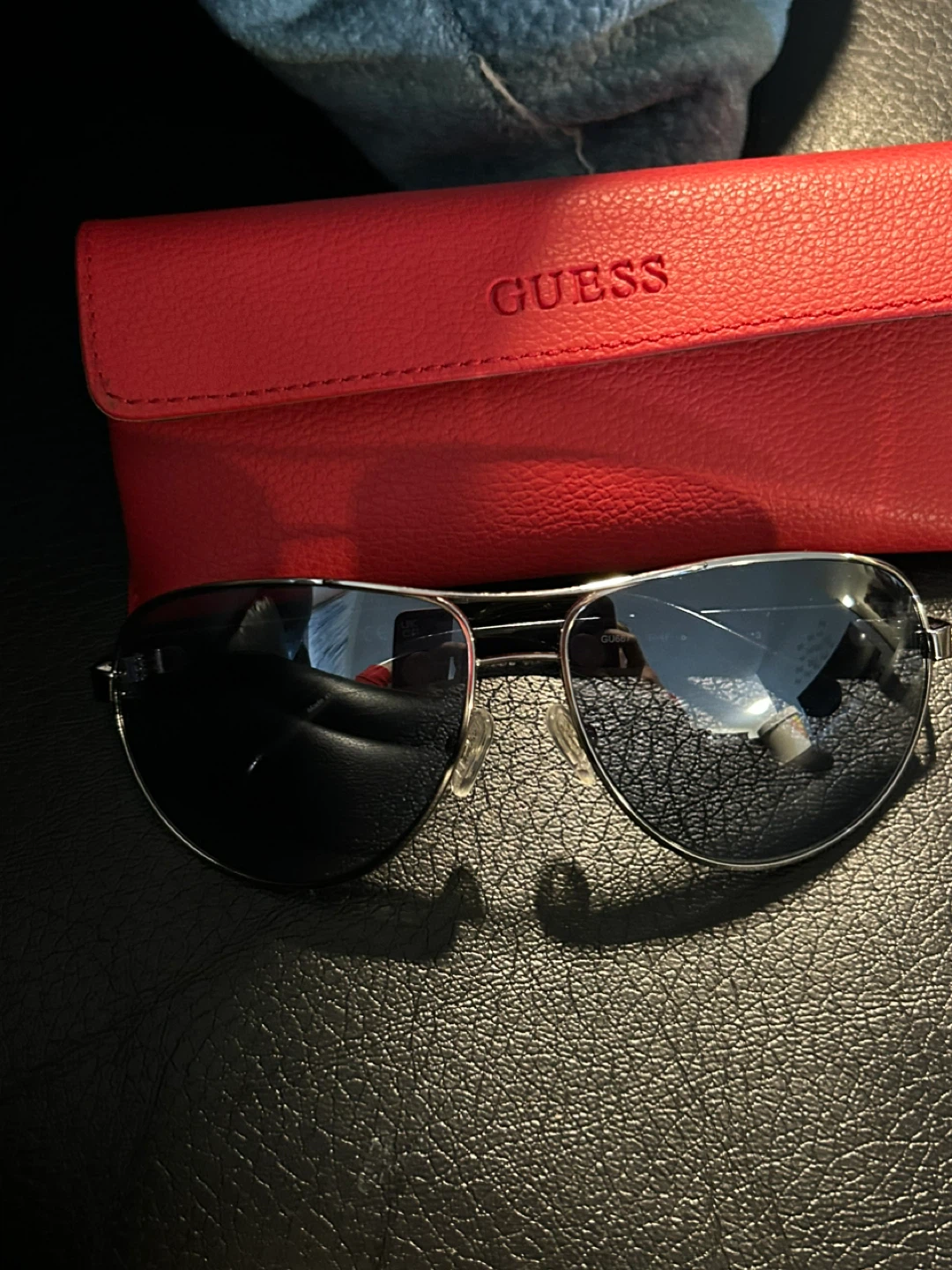 GUESS Aviator Sunglasses with Red Case