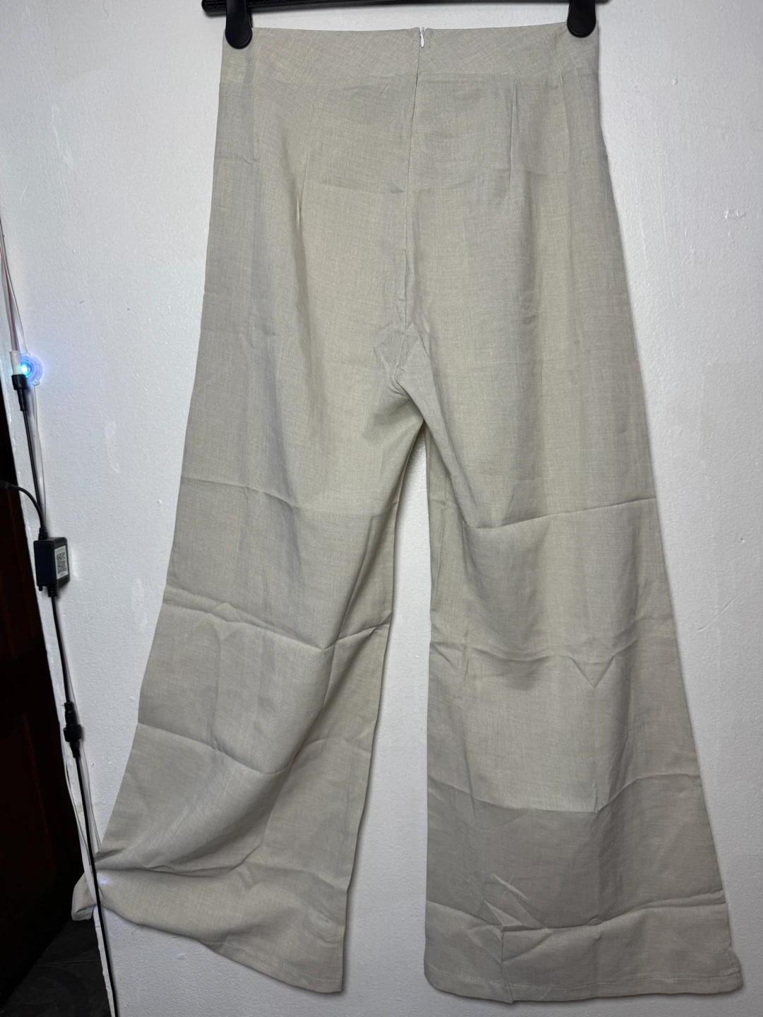 Linen Blend Vest and Wide Leg Pants Set - Size M - photo 3