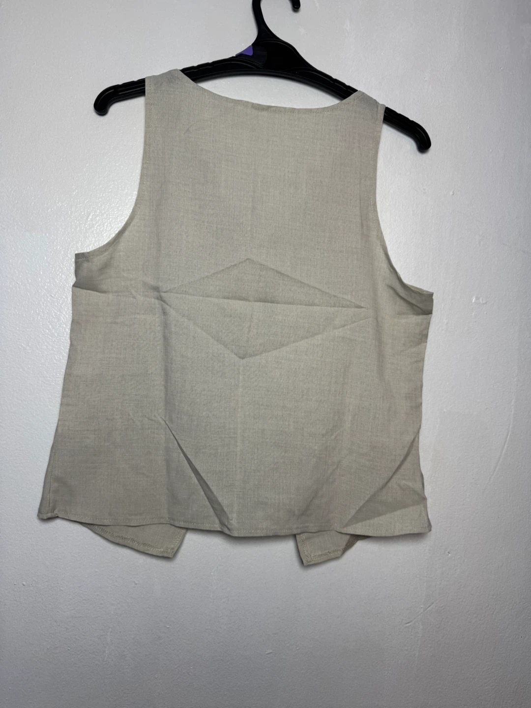 Linen Blend Vest and Wide Leg Pants Set - Size M - photo 4