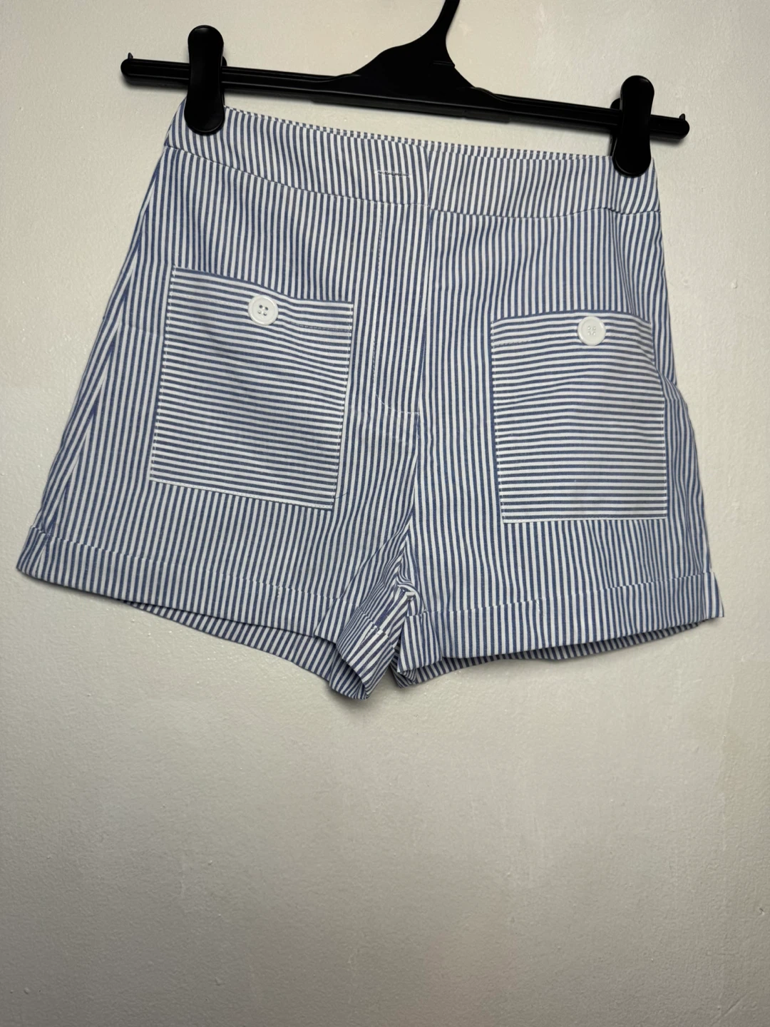 Blue and White Striped Shorts - photo 3