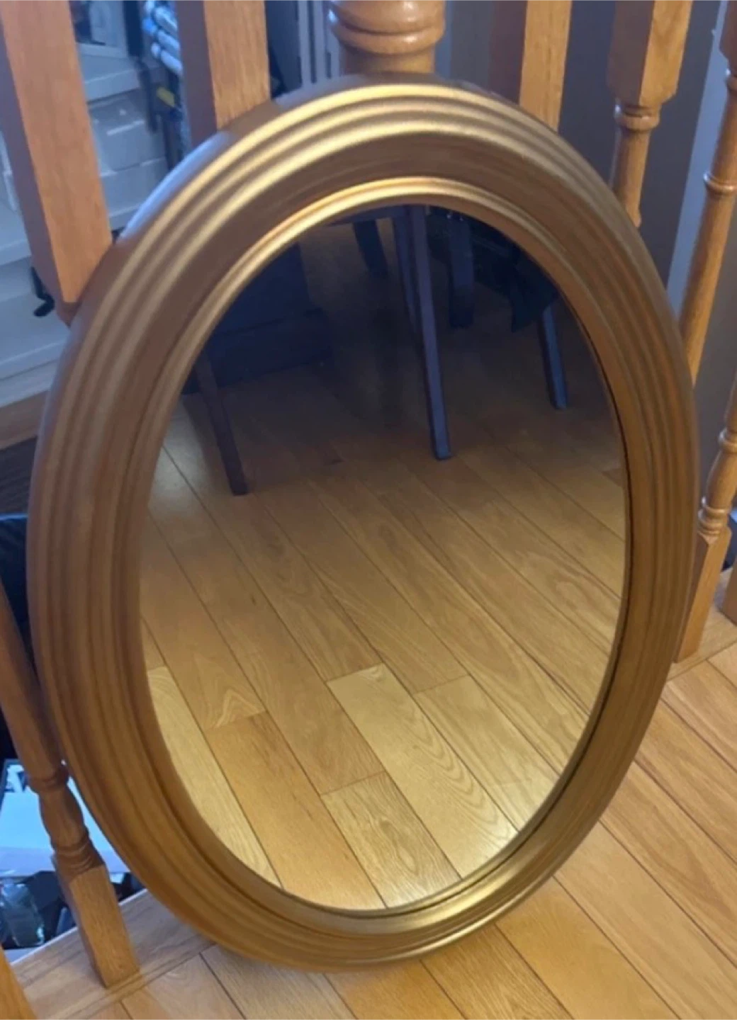 Gold Oval Wall Mirror