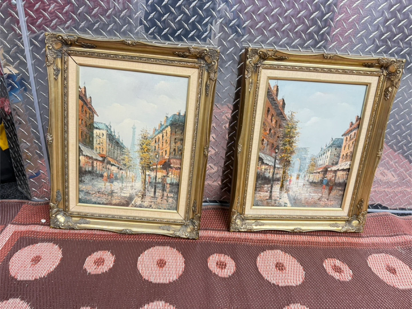 Framed Oil Painting of Paris Street Scene