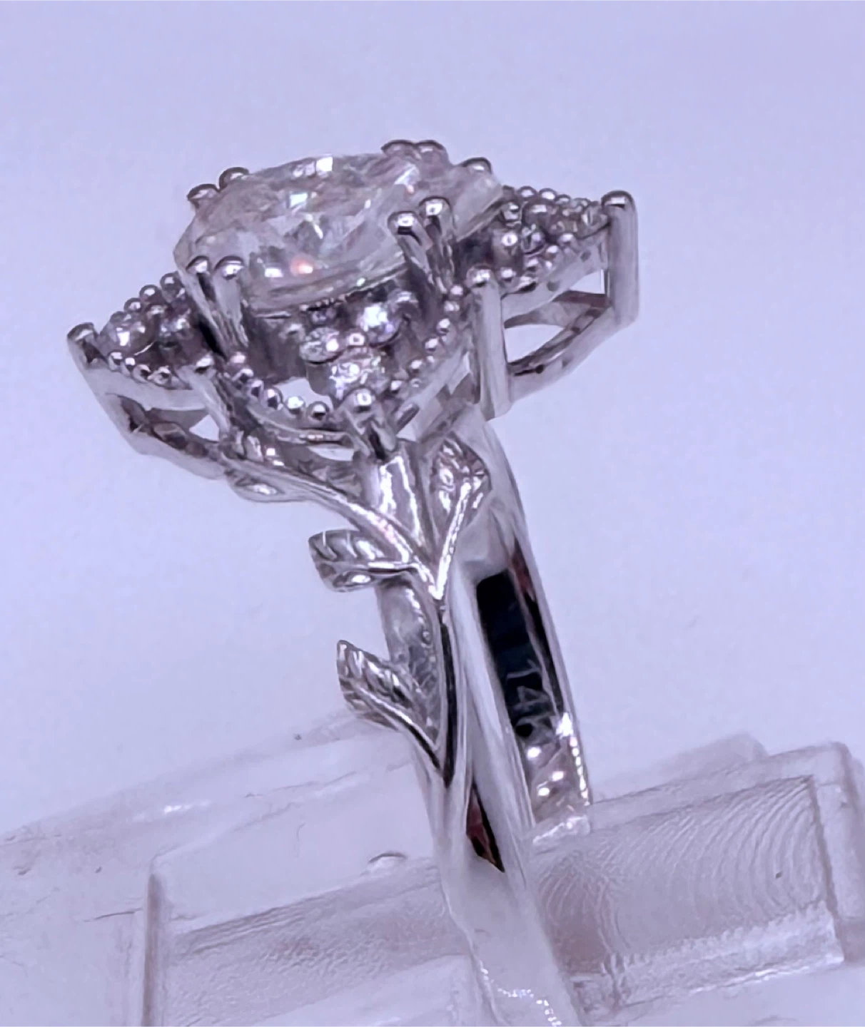 14K White Gold Diamond Engagement Ring Set - photo 5