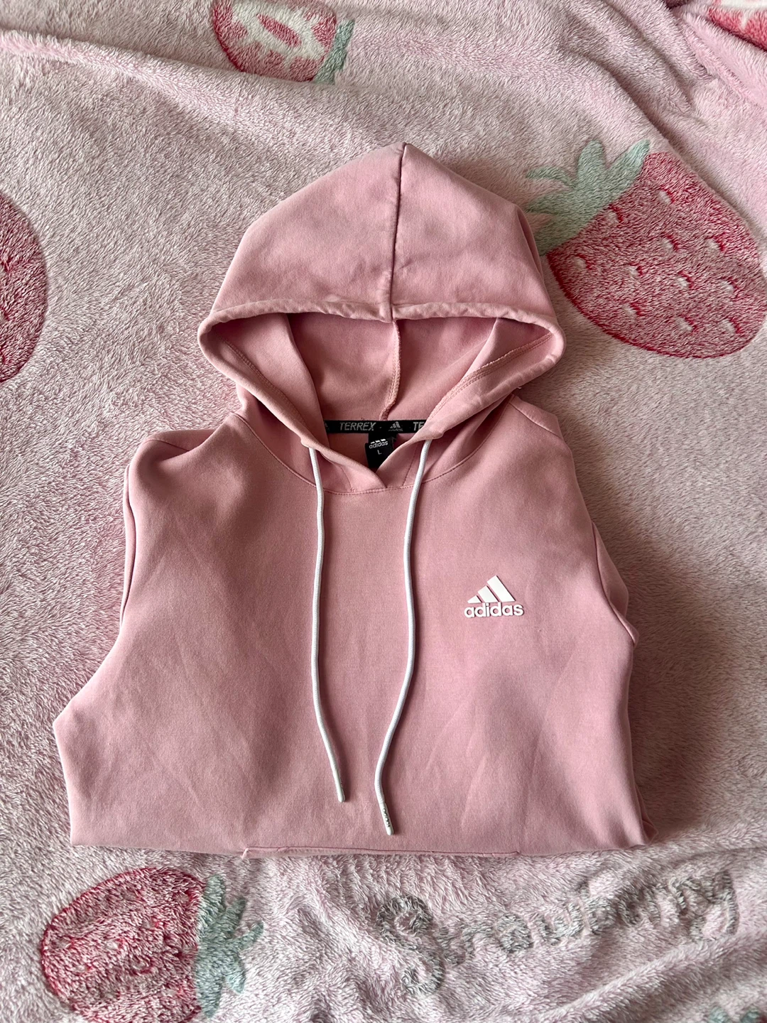 Adidas Women’s Pink Hoodie Sweatshirt