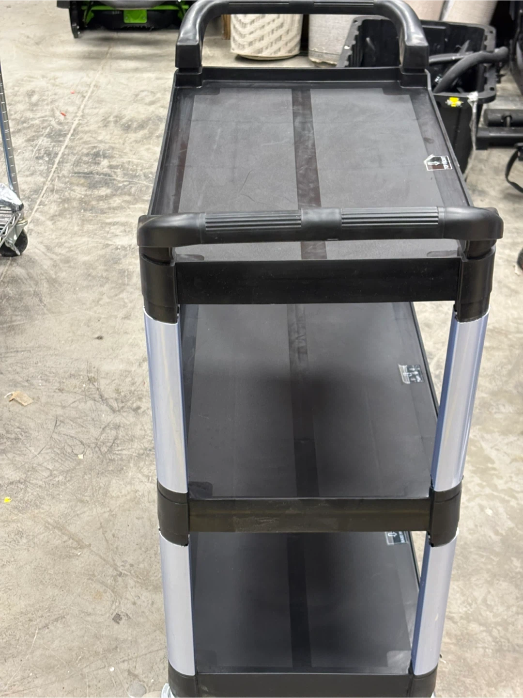 Plastic 3-Shelf Utility Cart with Handles - photo 3