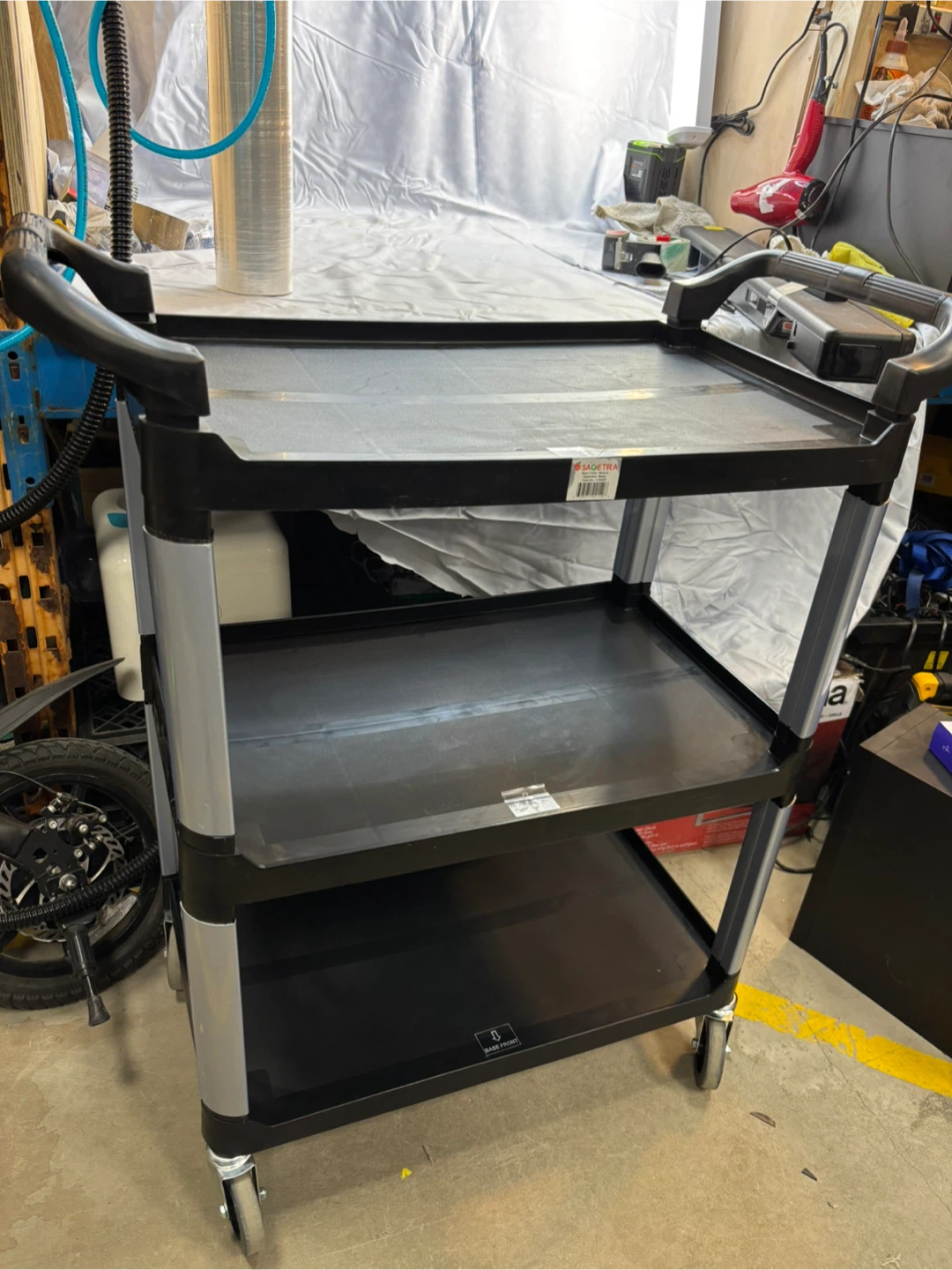 Plastic 3-Shelf Utility Cart with Handles - photo 4