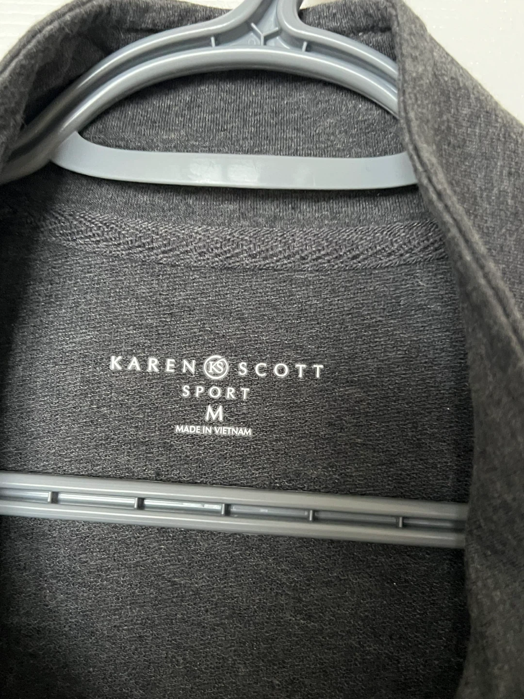 Karen Scott Sport Charcoal Grey Full Zip Jacket - Size Medium - photo 3