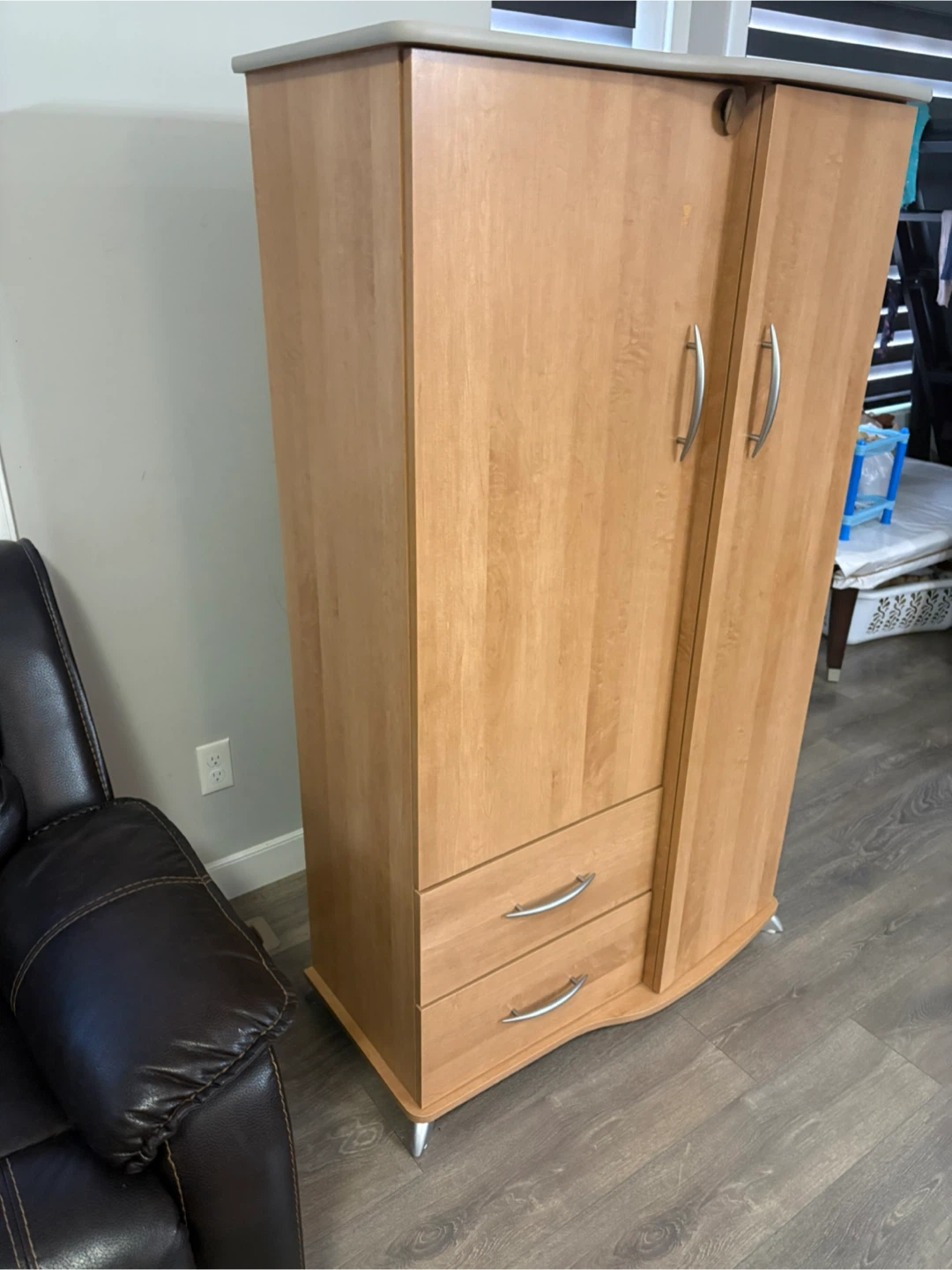 Wooden Wardrobe with Drawers - photo 2
