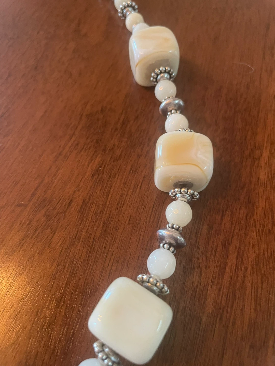 Beaded Necklace with Square and Round Beads - photo 4