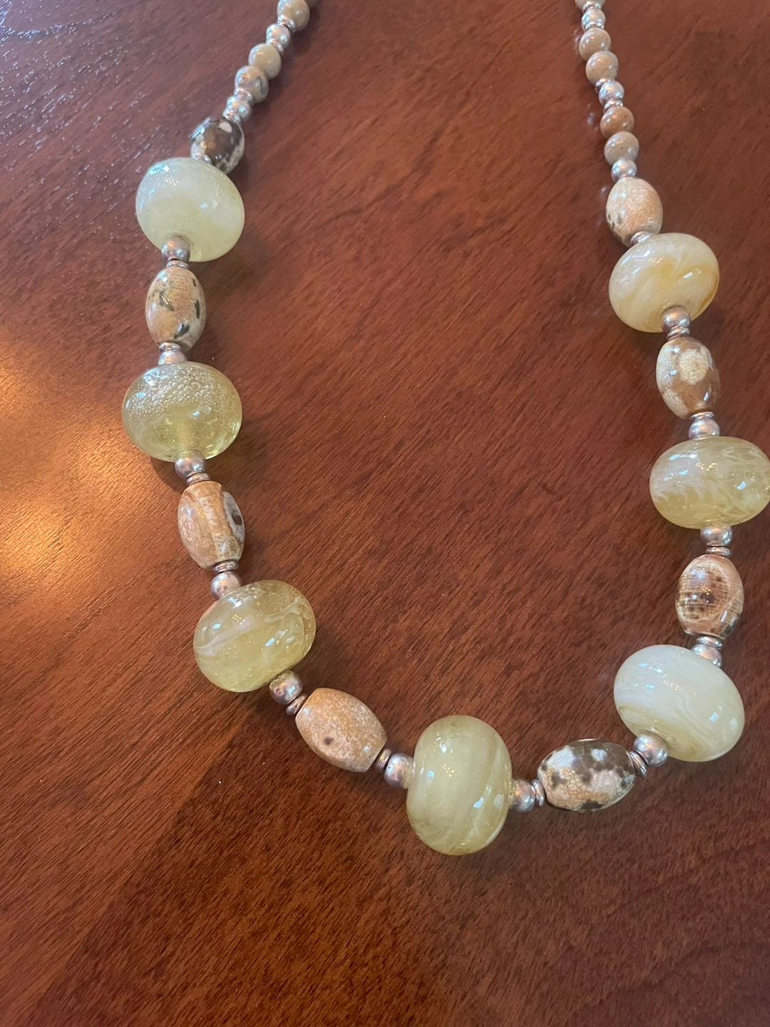 Beaded Necklace with Square and Round Beads - photo 5