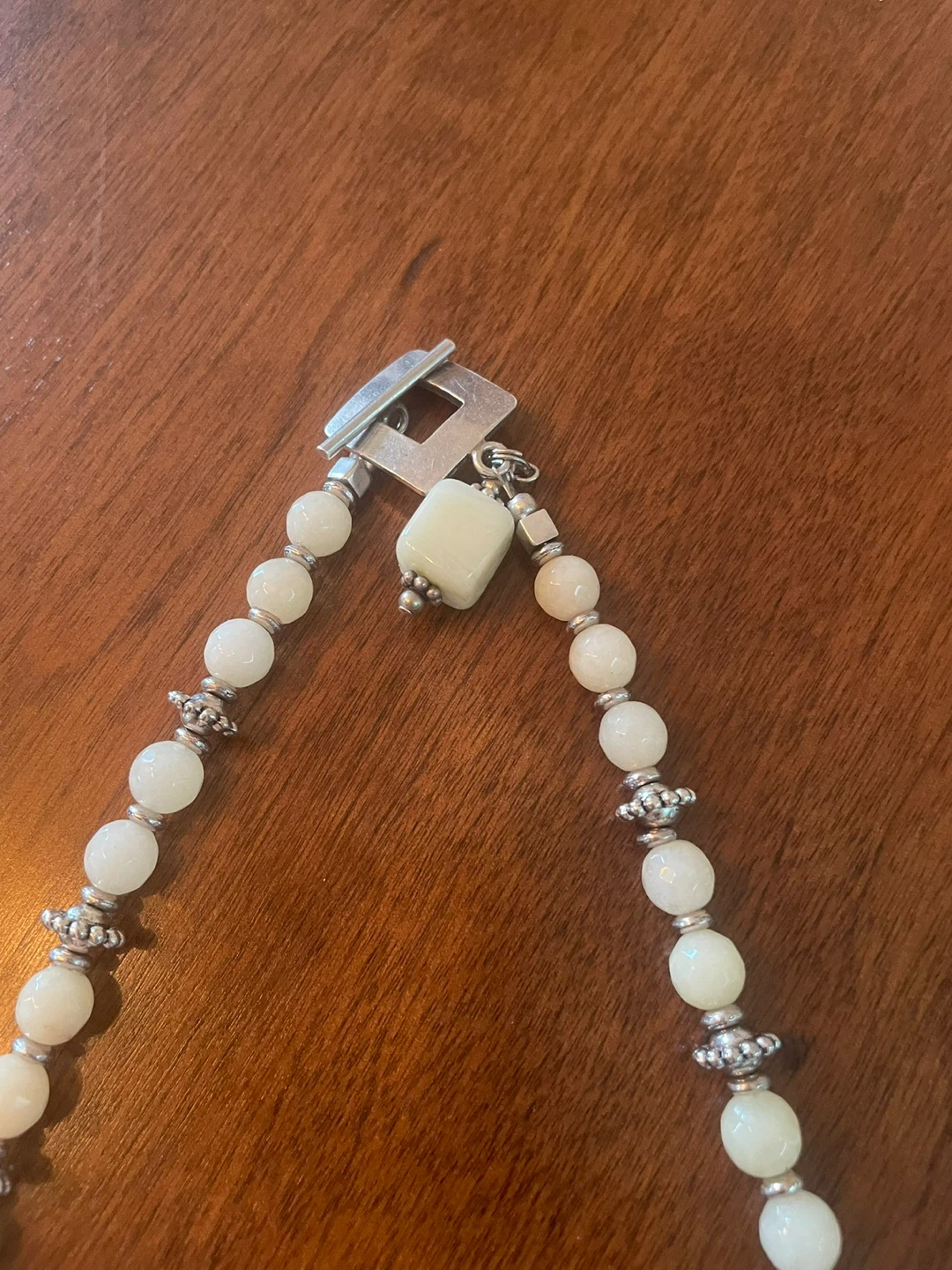 Beaded Necklace with Square and Round Beads - photo 3